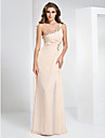 Sheath/ Column One Shoulder Floor-length Chiffon Evening Dress