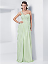 schede / kolom een ​​schouder lieverd vloer-length chiffon avondjurk