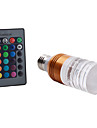 E27 5W RGB Light Golden Shell Remote Controlled LED Crystal Candle Bulb (85-265V)
