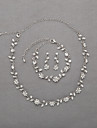 bela tcheca rhinestones liga colar e brincos folheados casamento set de jóias