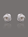 Gorgeous Silver Plate Mesh Ball Earring