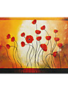 hand-painted pintura a óleo floral com moldura esticado