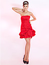 A-line Strapless Short/Mini Satin Cocktail Dress
