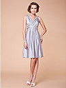 A-line V-neck Knee-length Spandex Mother of the Bride Dress