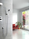 hedendaagse waterval douche kraan met douche kop + handdouche (muurbevestiging)