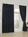 (Dos paneles) cortinas clásicas de color negro sólido