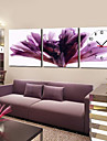 12 "-24" Modern Style Bloemen Klok van de Muur in Canvas 3pcs