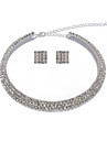 High Quality Czech Rhinestones Alloy Plated Wedding Necklace And Earrings Jewelry Set