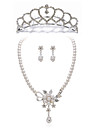 Gorgeous Clear Crystals And Imitation Pearls Wedding Jewelry Set,Including Necklace,Earrings And Tiara