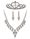 belo conjunto de jóias de strass casamento, incluindo colar, tiara e brincos