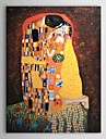 Hand-painted Oil Painting - The Kiss by Gustav Klimt  with Stretched Frame