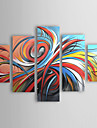 pintados a mano, pintura al óleo abstracta con el marco de estirado - juego de 5