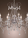 Chrome Finish Candle Crystal Chandelier with 8 lights (K9 Crystal)
