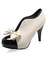 PU Leather Upper High Heel Ankle Boot With Bowknot Fashion Shoes