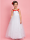 Ball Gown Square Floor-length Satin And Tulle Flower Girl Dress 