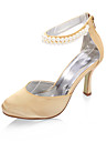 Satin Stiletto Heel Closed Toe / Pumps With Pearl Wedding / Party Evening Shoes (More Colors Available)