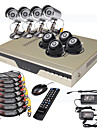 erittäin alhainen hinta 8ch h.. 264 CCTV DVR kit (500GB HDD, 8 cmos Pimeänäkö kamerat)