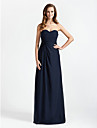 Sheath/Column Strapless Sweetheart Floor-length Chiffon Bridesmaid Dress 