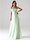 Strapless Floor-length Chiffon Bridesmaid/Wedding Party Dress 