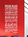 House Rules Art Words Wall Stickers