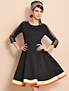 TS Organza Sleeve Contrast Color Swing Dress