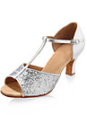 Sparkling Glitter Upper Dance Shoes Ballroom Latin Shoes for Women More Colors
