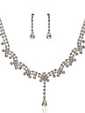 High Quality Czech Rhinestones With Alloy Plated Wedding Jewelry Set,Including Necklace And Earrings