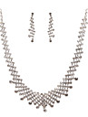 Beautiful Czech Rhinestones Alloy Plated Wedding Bridal Jewelry Set,Including Necklace And Earrings