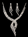 High Quality Czech Rhinestones With Alloy Plated Wedding Necklace And Earrings Jewelry Set