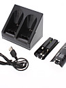 Dual USB Charging Stand/Station/Dock + Battery Pack for Wii/Wii U Remote (Black)