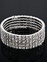 Five Layers Ladies' Rhinestone Tennis Bracelet In Silver Alloy
