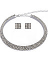 prachtig helder kristal huwelijk bruids ketting en oorbellen sieraden set