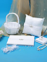 Wedding Collection Set In White Satin With Wedding Ring Accent (5 Pieces)