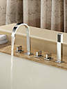 zeitgenössische Messing Badewanne Wasserhahn mit Handbrause - verchromt