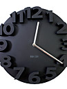 Número 3d reloj de pared de silencio