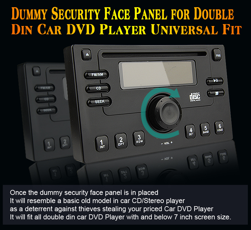 HQ Security Face Panel Dummy Cover for 2 Double DIN Car Stereo Radio