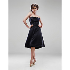 wholesale A-line Strapless Knee-length Satin Bridesmaid/ Wedding Party Dress (HSX193)