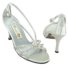 vente en gros Haut de satin de qualité supérieure sandales à talons hauts avec des chaussures de mariage strass / chaussures de mariée (a0702). plus de couleurs aai