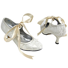 vente en gros Haut de satin de qualité supérieure du talon haut fermé orteils avec des chaussures de mariage ruban cravate / chaussures de mariée (a3039). plus de c