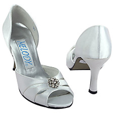 vente en gros Haut de satin de qualité supérieure de haut talon peep-orteils avec des chaussures de mariage strass / chaussures de mariée (mr003). plus de couleurs