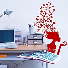 wholesale Spring Goddess Red Wall Sticker (0586 - 6940118552371)