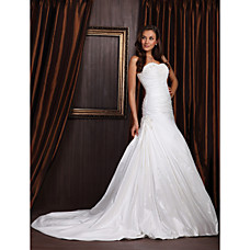 Großhandel Trompete / Meerjungfrau Liebsten Hofzug Satin Hochzeitskleider (wsm0470)