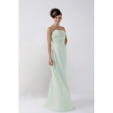 wholesale Empire Line Strapless Floor-length Bridesmaid/ Wedding Party Dress (HSX104)