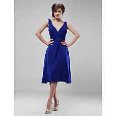 wholesale A-line V-neck Knee-length Chiffon Bridesmaid/ Wedding Party Dress (HSX120)