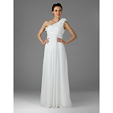 wholesale Empire One Shoulder Floor-length Chiffon Matte Satin Bridesmaid/ Wedding Party/ Homecoming Dress (BNSH003)