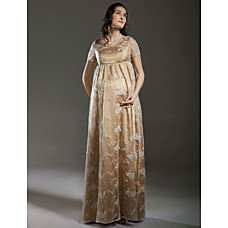 Großhandel Reich scoop bodenlangen elastische Gewebe Satin Tüll Mutterschaft Brautkleid (wsm0186)