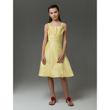 wholesale A-line Straps Knee-length  Taffeta Junior Bridesmaid Dress(WSD0308)