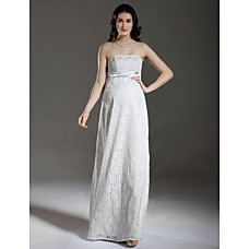 Großhandel Reich strapless bodenlangen elastische Gewebe Satin Spitze Mutterschaft Brautkleid (wsm0212)
