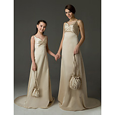 wholesale A-line Straps Floor-length Junior Bridesmaid Dress (HSX106)