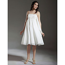 Großhandel Reich Spaghetti-Trägern knielangen Chiffon elastische Gewebe Satin Mutterschaft Brautkleid (wsm0200)